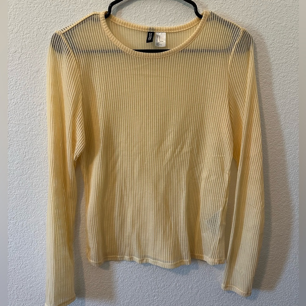 H&M Light Yellow Ribbed Top